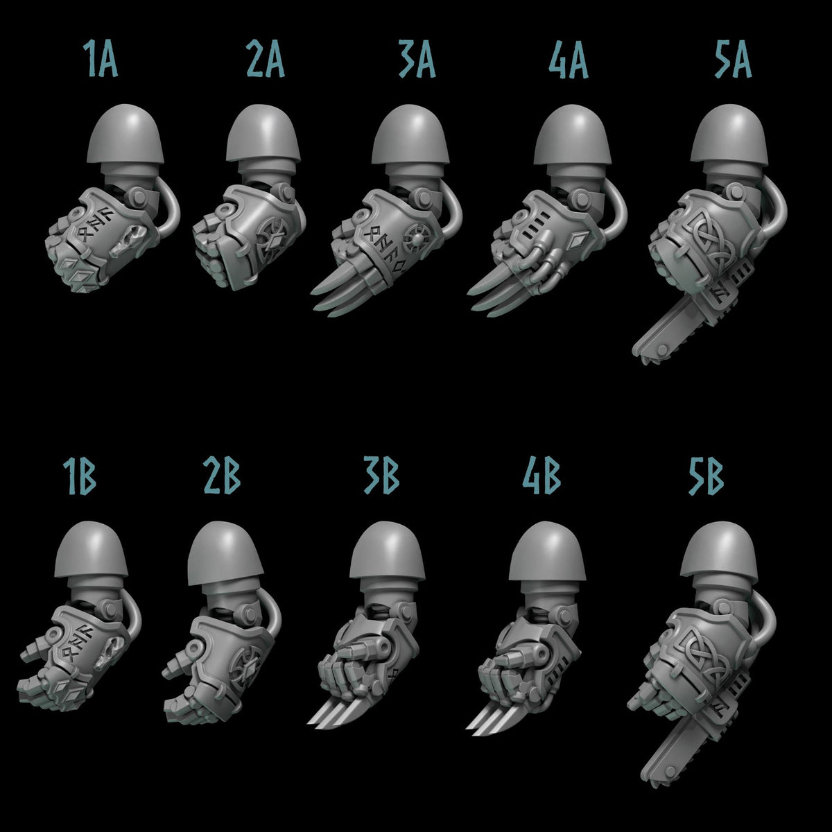 Primal Hounds Big Fists – Space Wolves Compatible Bits, GreyTide Studio – 3D printed 16K resin bits – photo 2 of 2