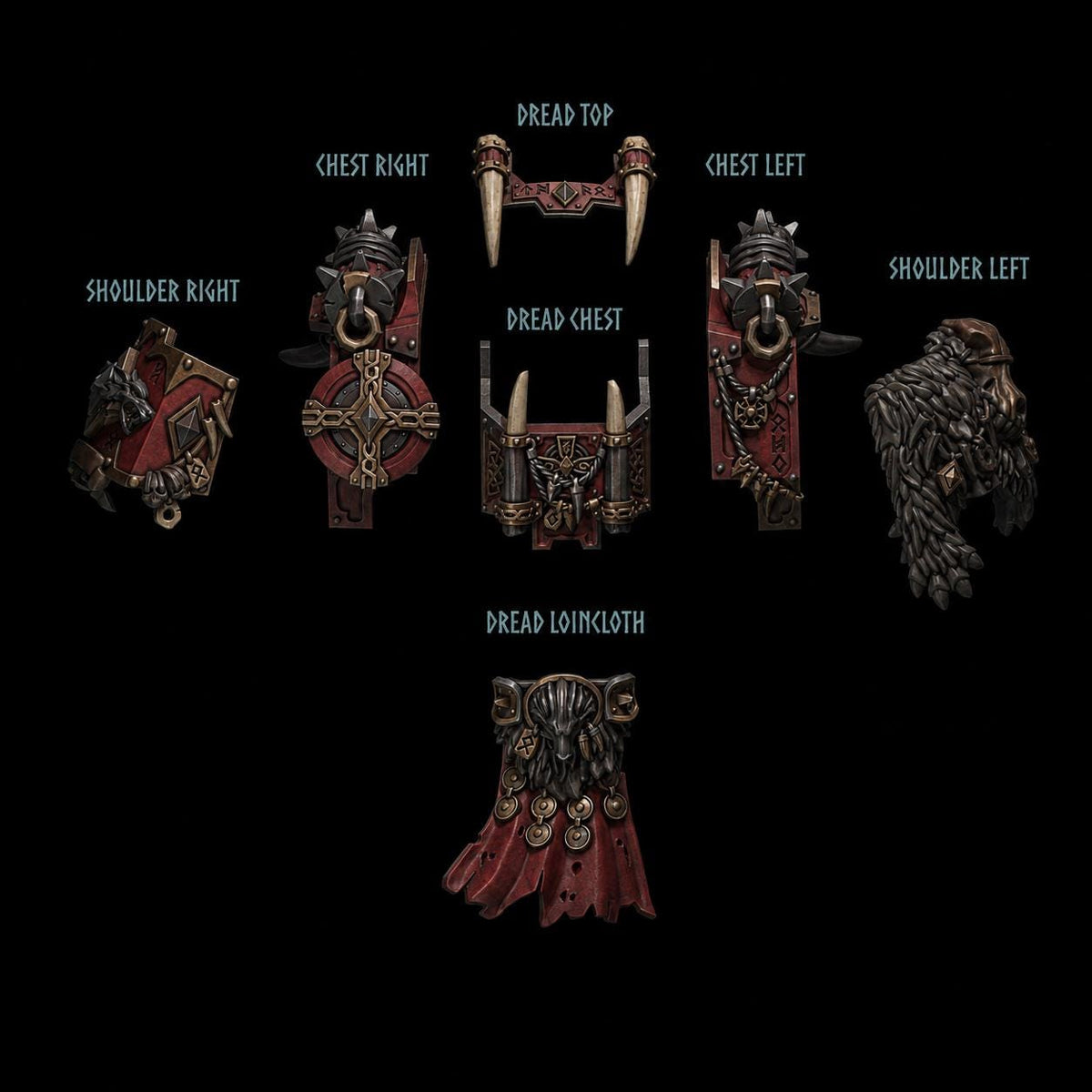 Primal Hounds Dread – Space Wolves Compatible Bits, GreyTide Studio – 3D printed 16K resin bits – main photo