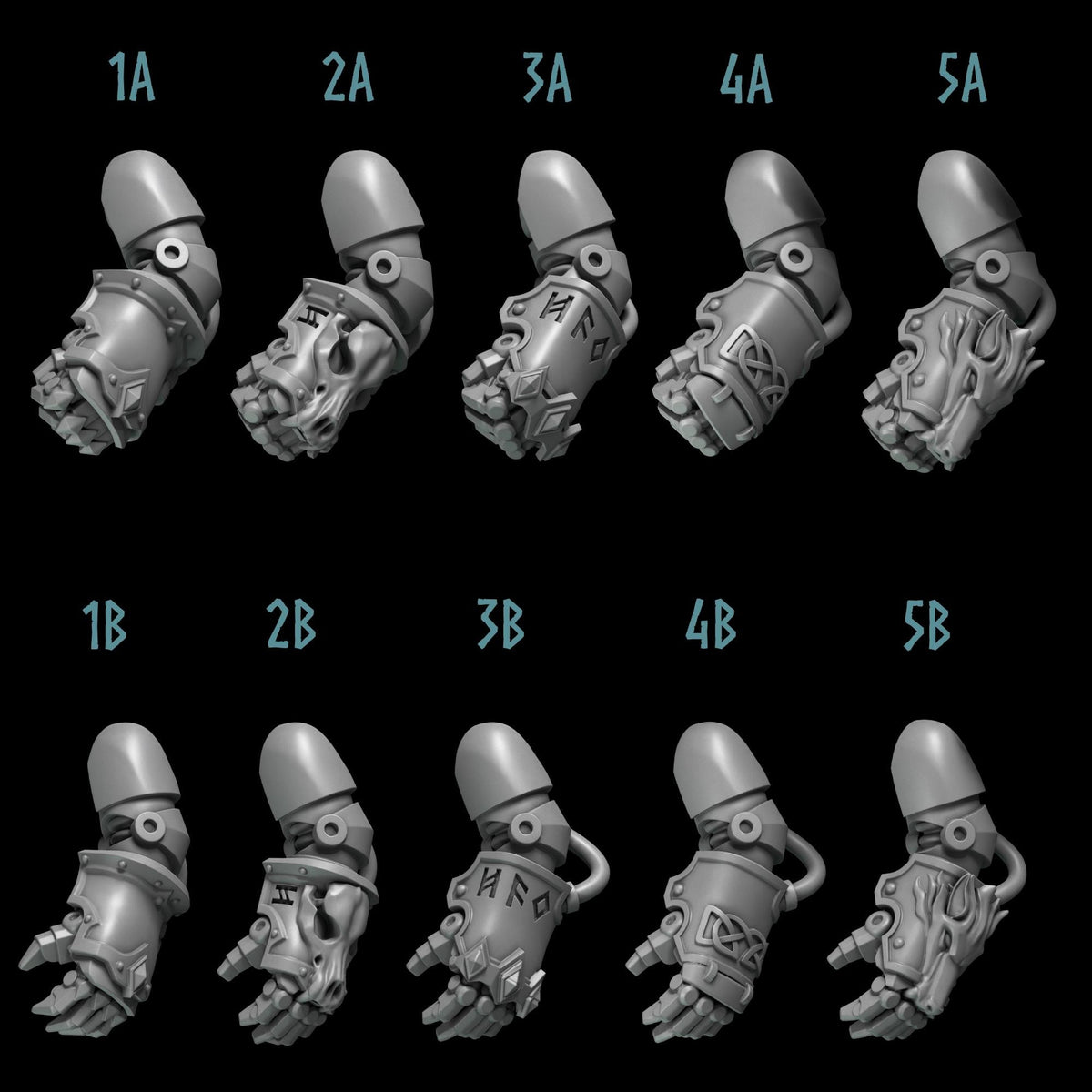 Primal Hounds Fists – Space Wolves Compatible Bits, GreyTide Studio – 3D printed 16K resin bits – photo 2 of 2