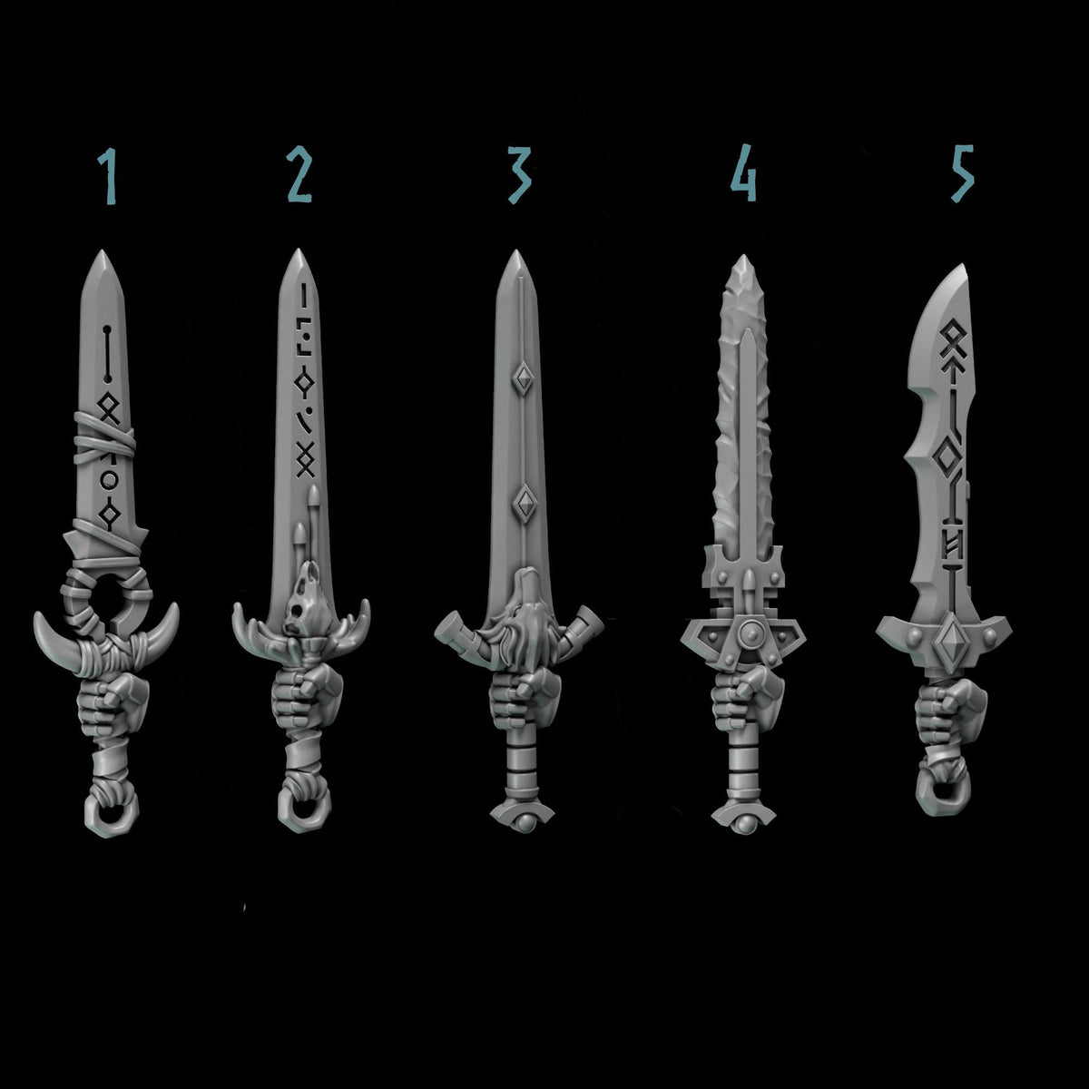 Primal Hounds Swords – Space Wolves Compatible Bits, GreyTide Studio – 3D printed 16K resin bits – photo 2 of 2