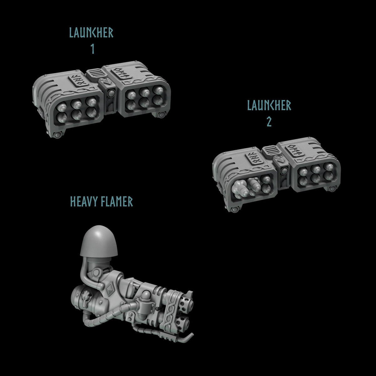 Primal Hounds Termi Heavy Weapons – Space Wolves Compatible Bits, GreyTide Studio – 3D printed 16K resin bits – photo 2 of 2