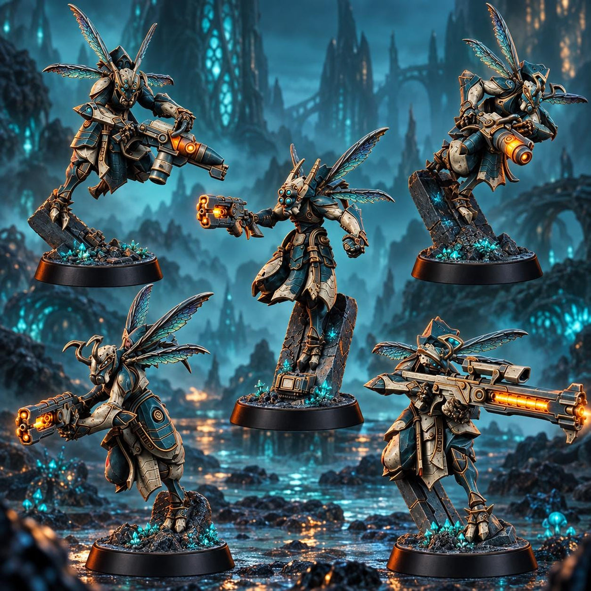 Greater Good Hornets Striketeam Specialists – T'au Empire Proxy, Wargame Exclusive – 16K resin miniature – main photo