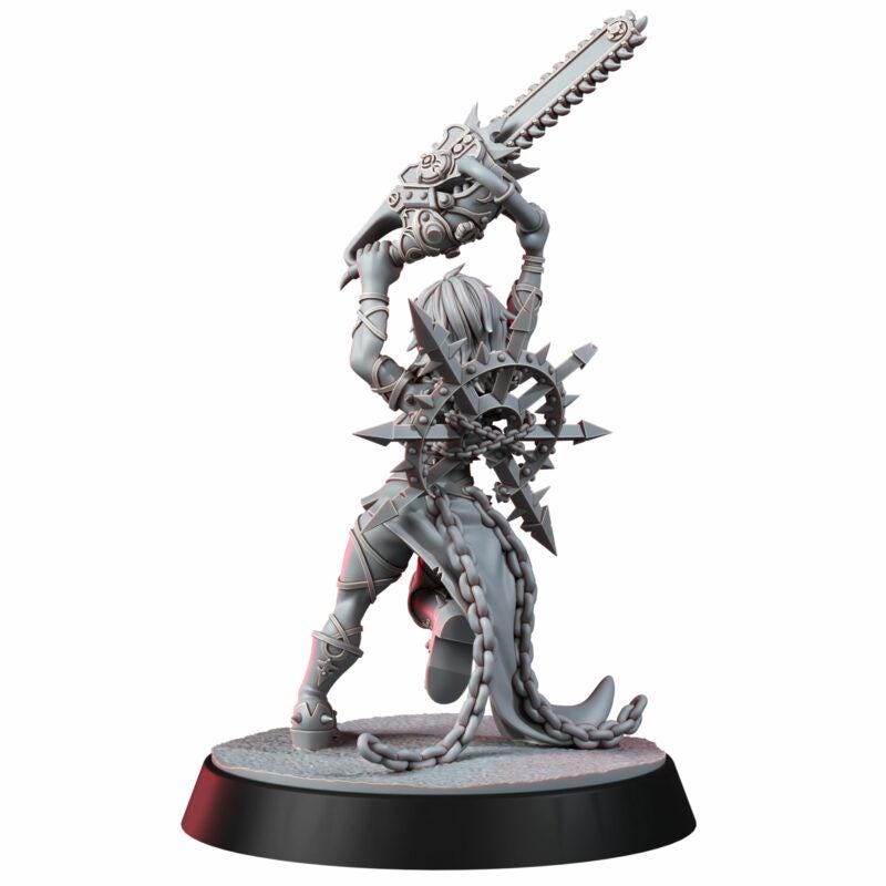 Cultist Chan Chainripper – Chaos Proxy, Wargame Exclusive – 3D printed 16K resin miniature – photo 4 of 5