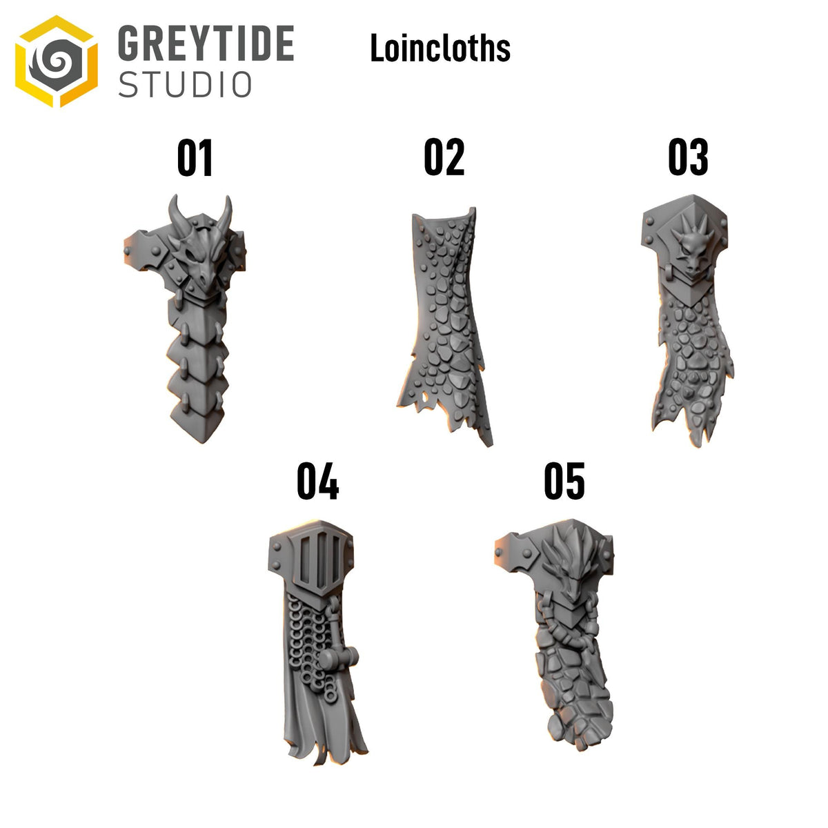 Anvil Wardens Loincloths – Salamanders Compatible Bits, GreyTide Studio – 3D printed 16K resin bits – photo 2 of 2