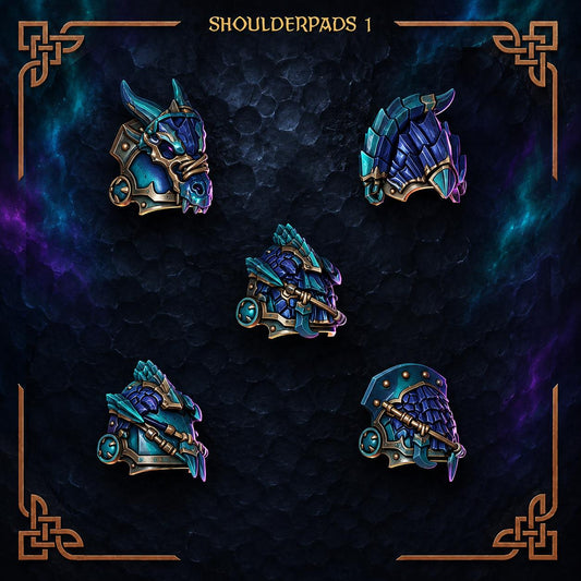 Anvil Wardens Shoulderpads 1 – Salamanders Compatible Bits, GreyTide Studio – 3D printed 16K resin bits – main photo