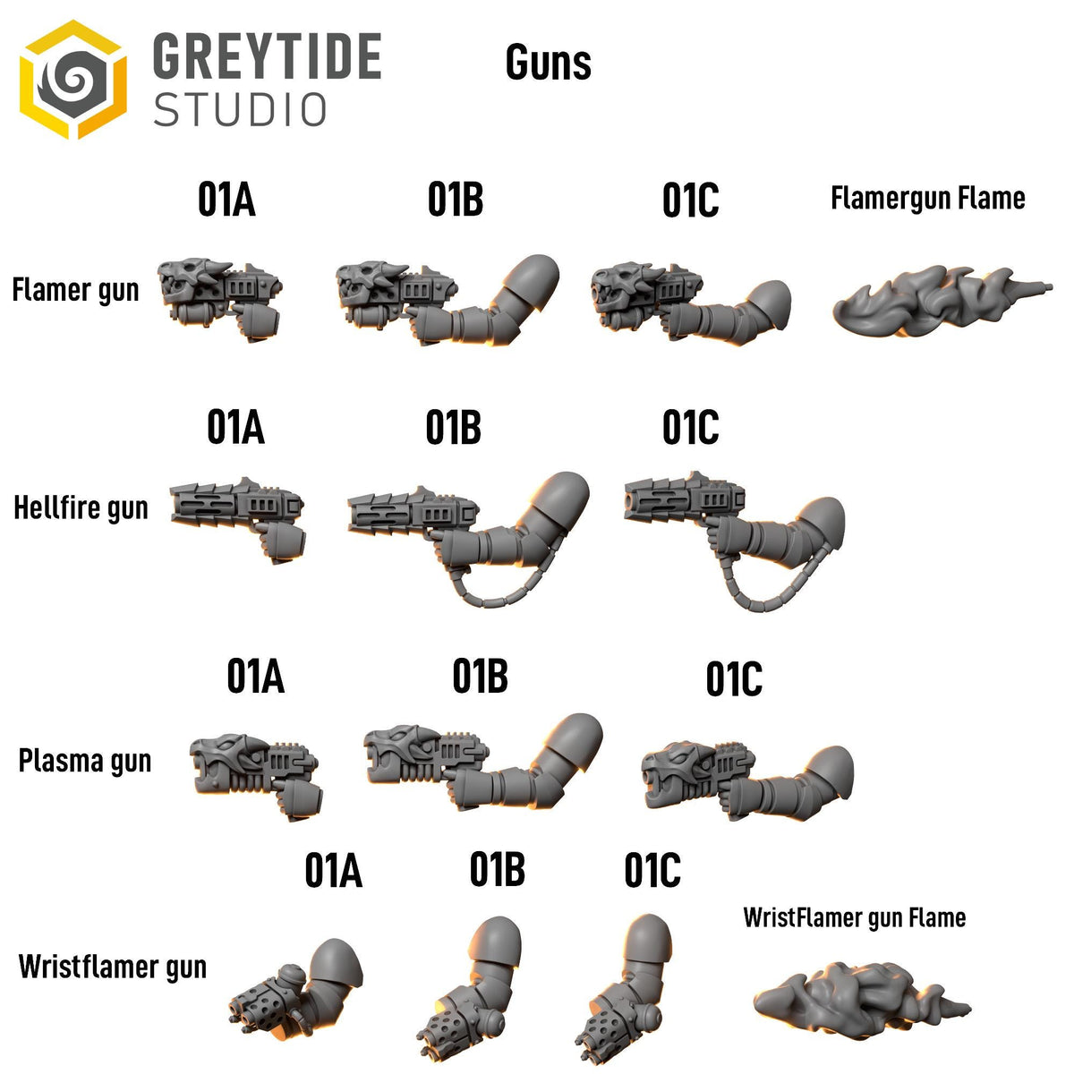 Anvil Wardens Guns – Salamanders Compatible Bits, GreyTide Studio – 3D printed 16K resin bits – photo 2 of 2