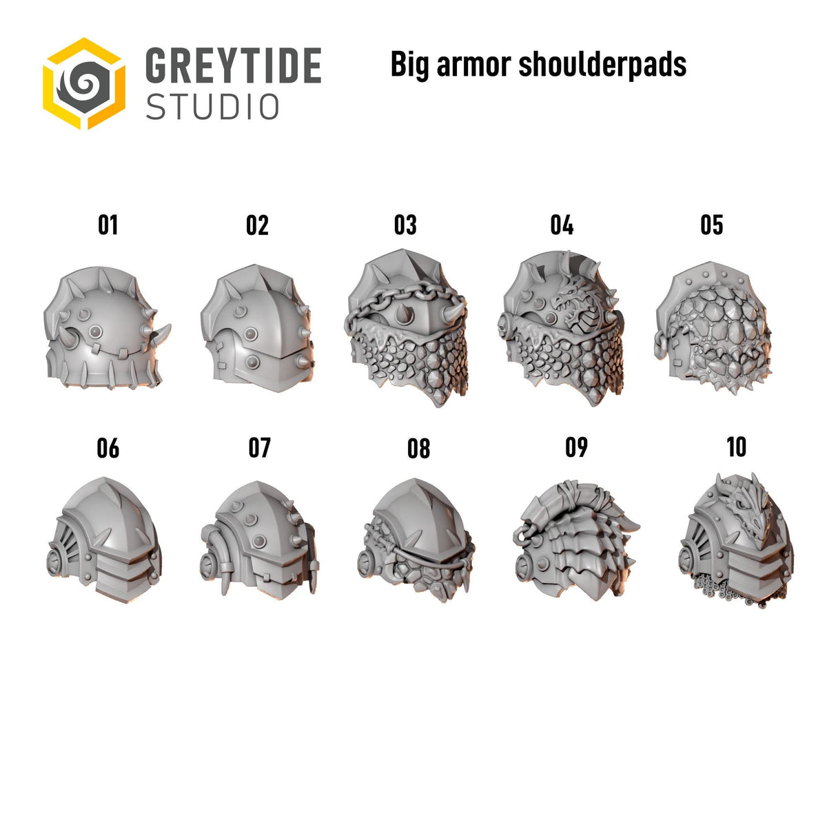 Anvil Wardens Big Armor Shoulderpads – Salamanders Compatible Bits, GreyTide Studio – 16K resin bits – photo 2 of 2