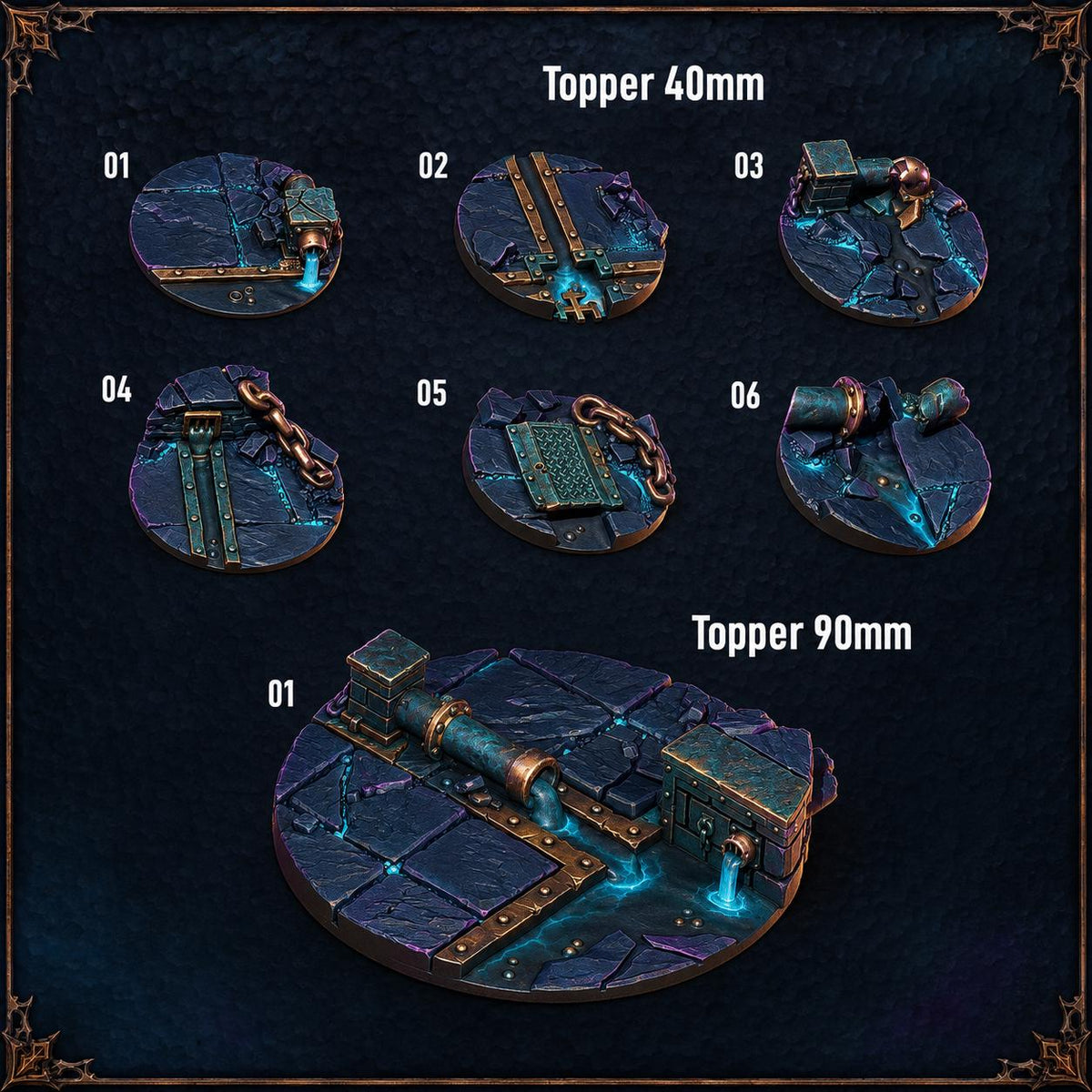 Anvil Wardens Toppers 40mm/90mm – Salamanders Compatible Bits, GreyTide Studio – 3D printed 16K resin bits – main photo