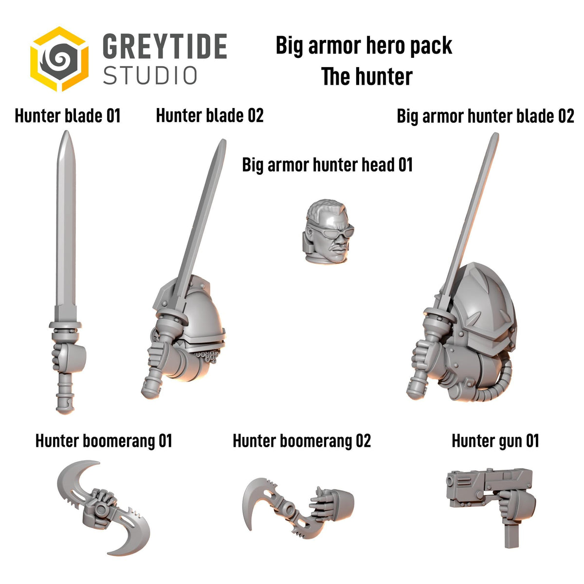 Anvil Wardens The Hunter – Salamanders Compatible Bits, GreyTide Studio – 3D printed 16K resin bits – photo 2 of 2