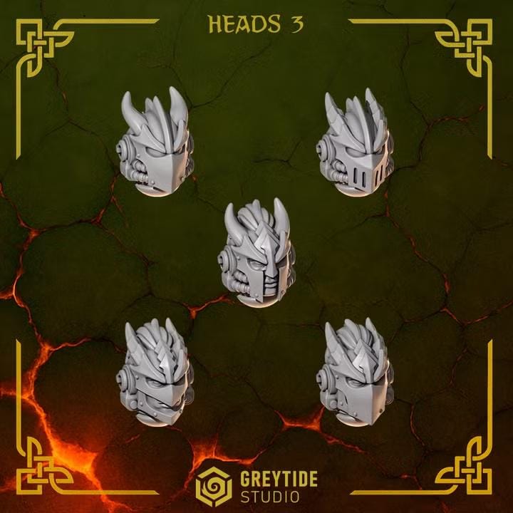 Anvil Wardens Heads 3 – Salamanders Compatible Bits, GreyTide Studio – 3D printed 16K resin bits – photo 2 of 3