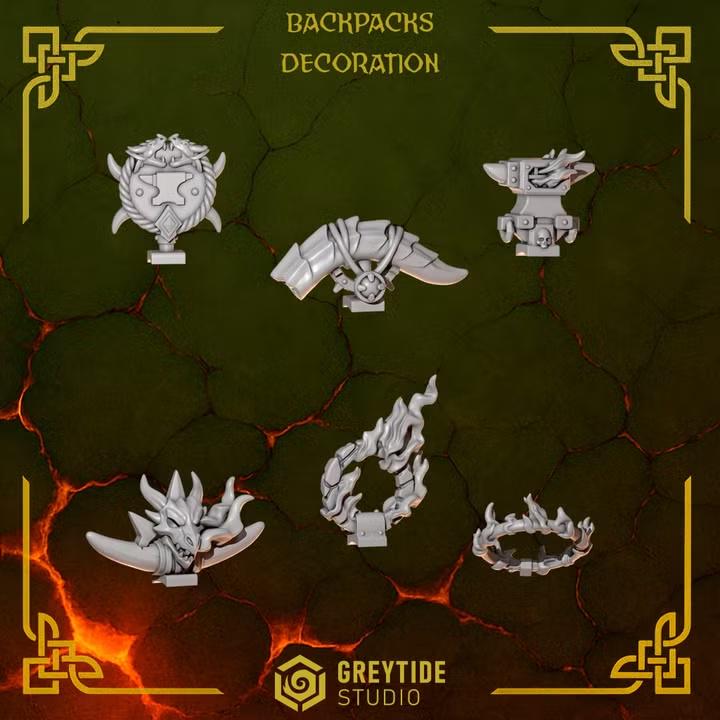 Anvil Wardens Backpack Decoration – Salamanders Compatible Bits, GreyTide Studio – 3D printed 16K resin bits – photo 2 of 2