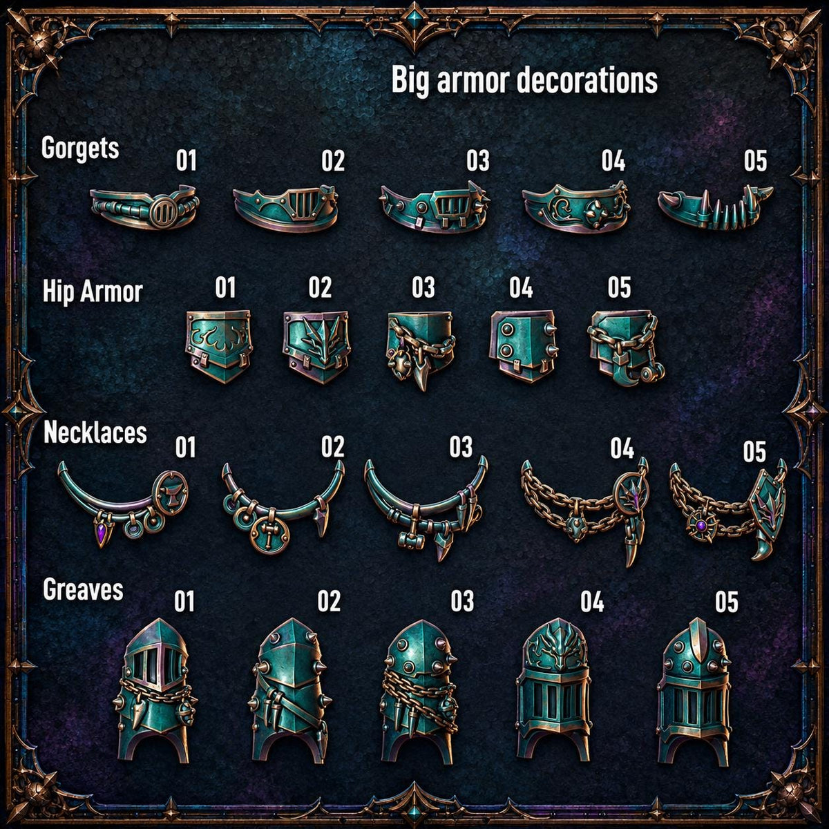 Anvil Wardens Big Armor Decoration – Salamanders Compatible Bits, GreyTide Studio – 3D printed 16K resin bits – main photo