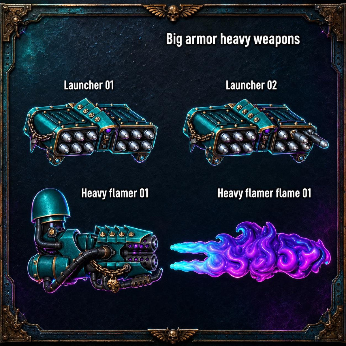 Anvil Wardens Big Armor Heavy Weapons – Salamanders Compatible Bits, GreyTide Studio – 3D printed 16K resin bits – main photo