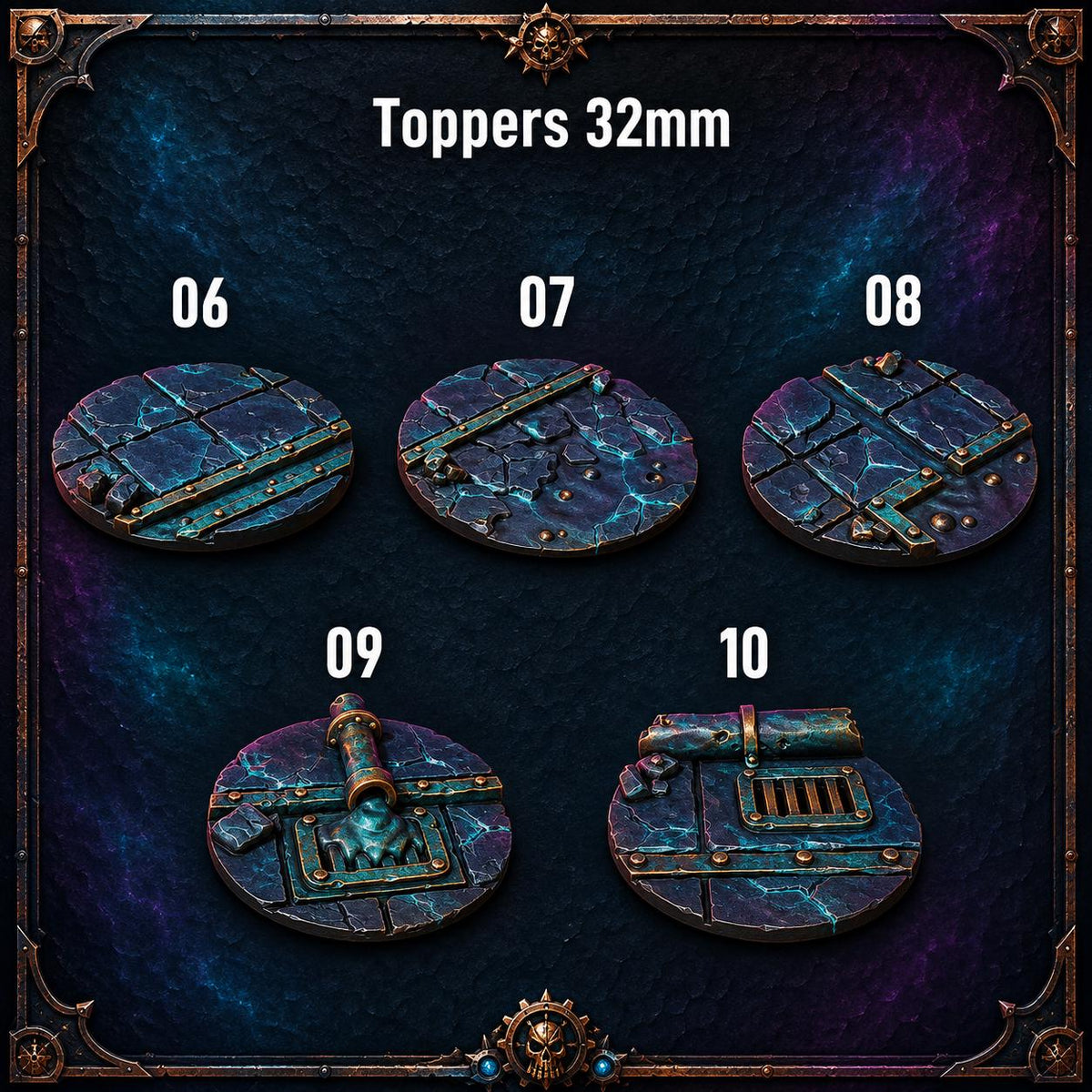 Anvil Wardens Toppers 32mm 2 – Salamanders Compatible Bits, GreyTide Studio – 3D printed 16K resin bits – main photo