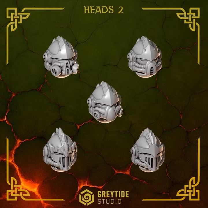 Anvil Wardens Heads 2 – Salamanders Compatible Bits, GreyTide Studio – 3D printed 16K resin bits – photo 2 of 2