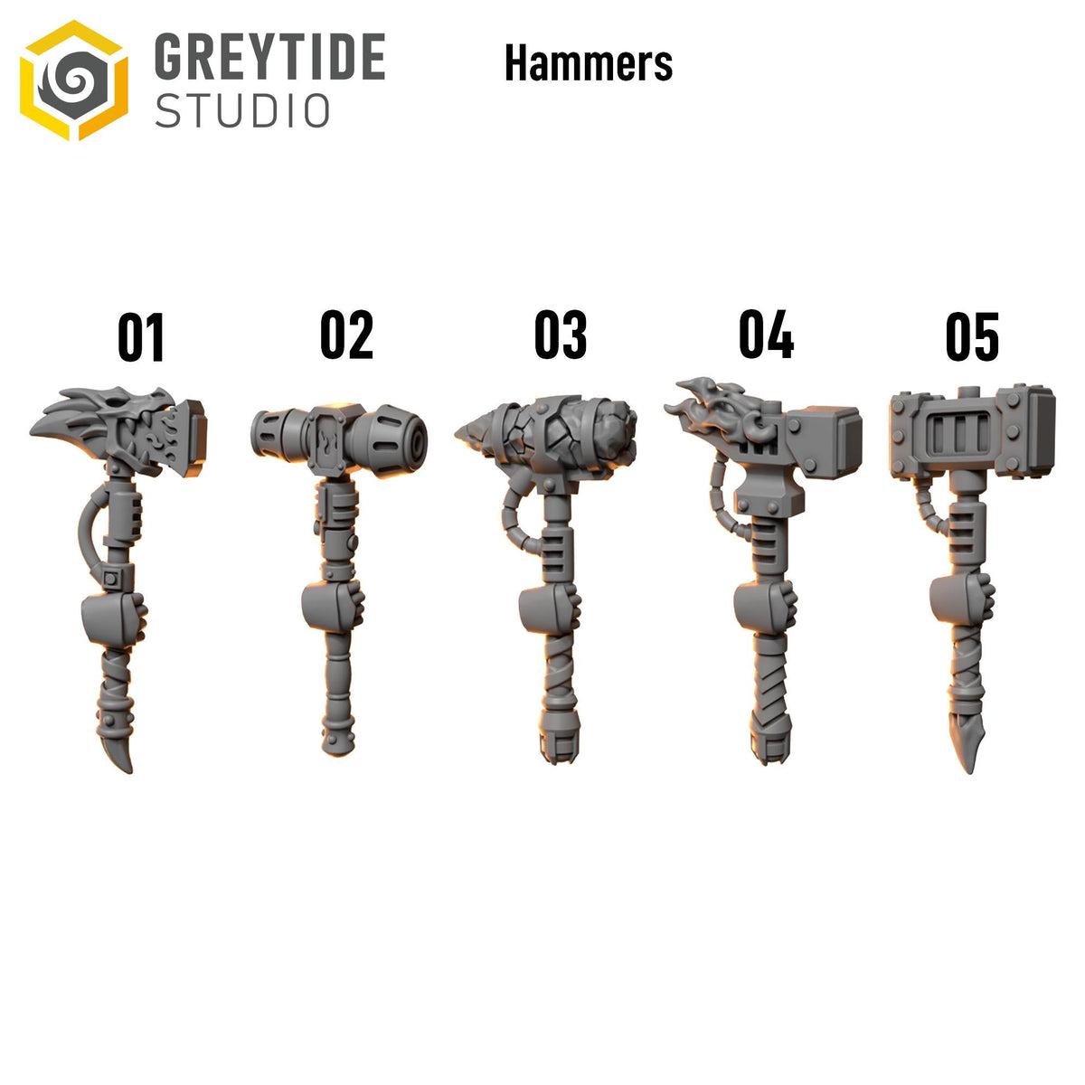 Anvil Wardens Hammers – Salamanders Compatible Bits, GreyTide Studio – 3D printed 16K resin bits – photo 2 of 2