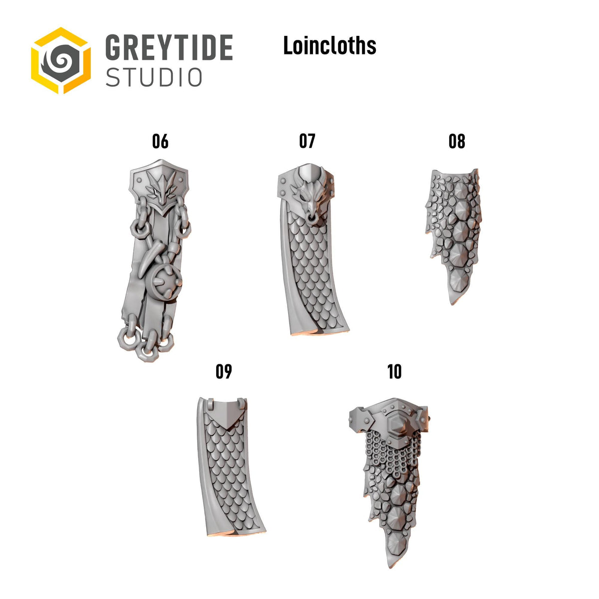 Anvil Wardens Loincloths 2 – Salamanders Compatible Bits, GreyTide Studio – 3D printed 16K resin bits – photo 2 of 2