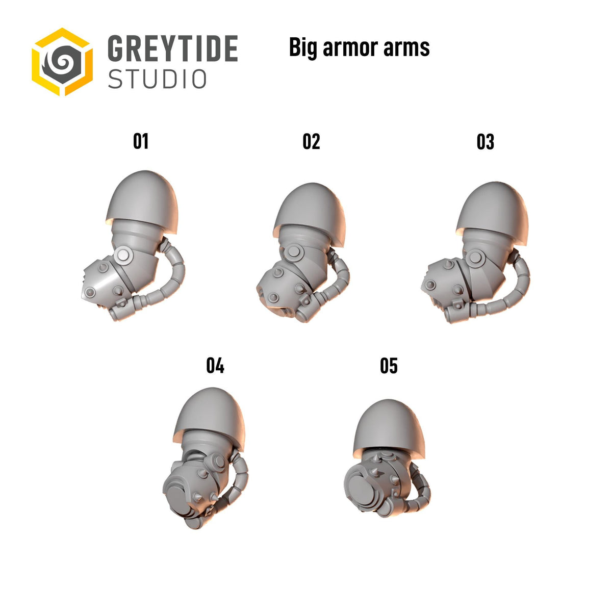 Anvil Wardens Big Armor Arms – Salamanders Compatible Bits, GreyTide Studio – 3D printed 16K resin bits – photo 2 of 2