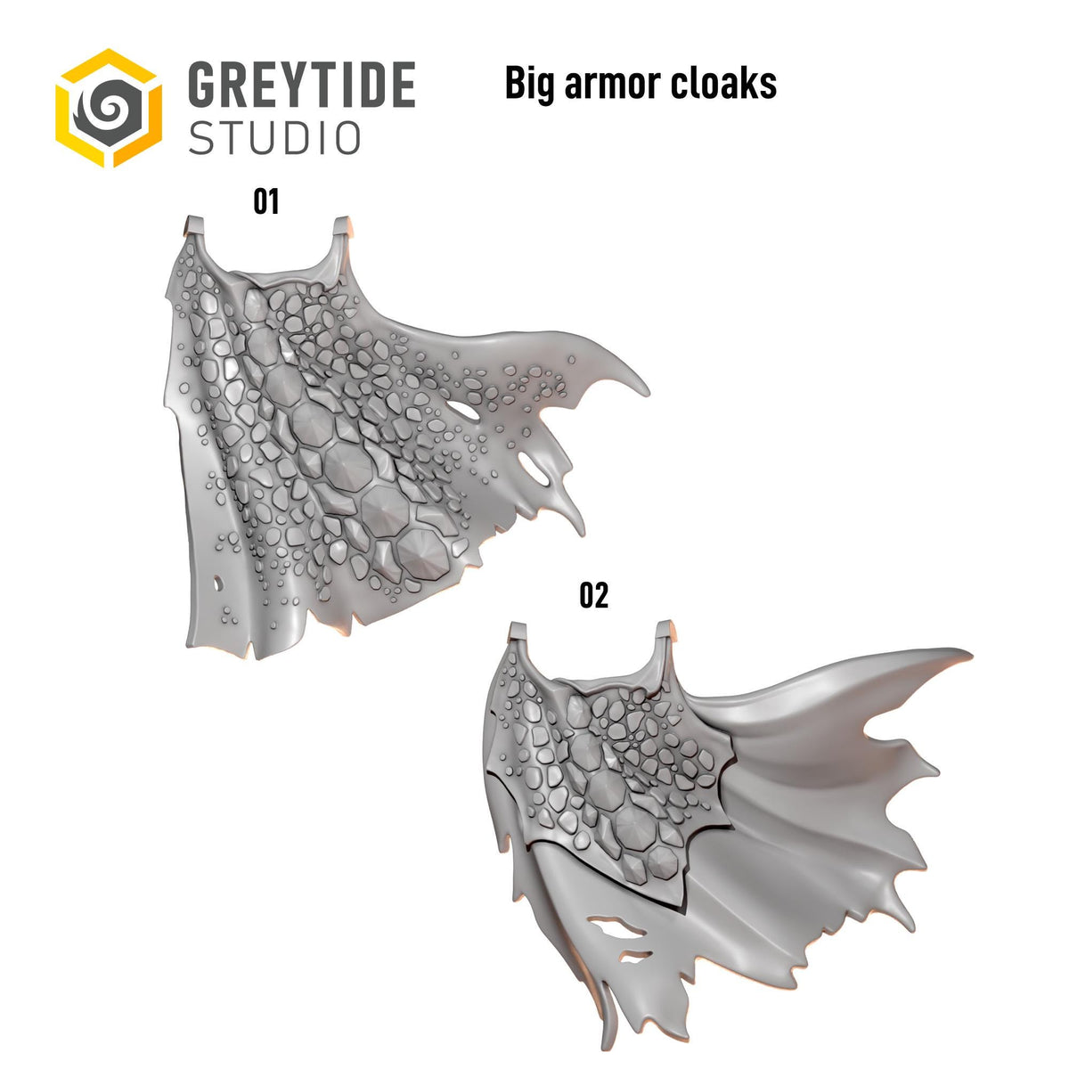 Anvil Wardens Big Armor Cloaks – Salamanders Compatible Bits, GreyTide Studio – 3D printed 16K resin bits – photo 2 of 2