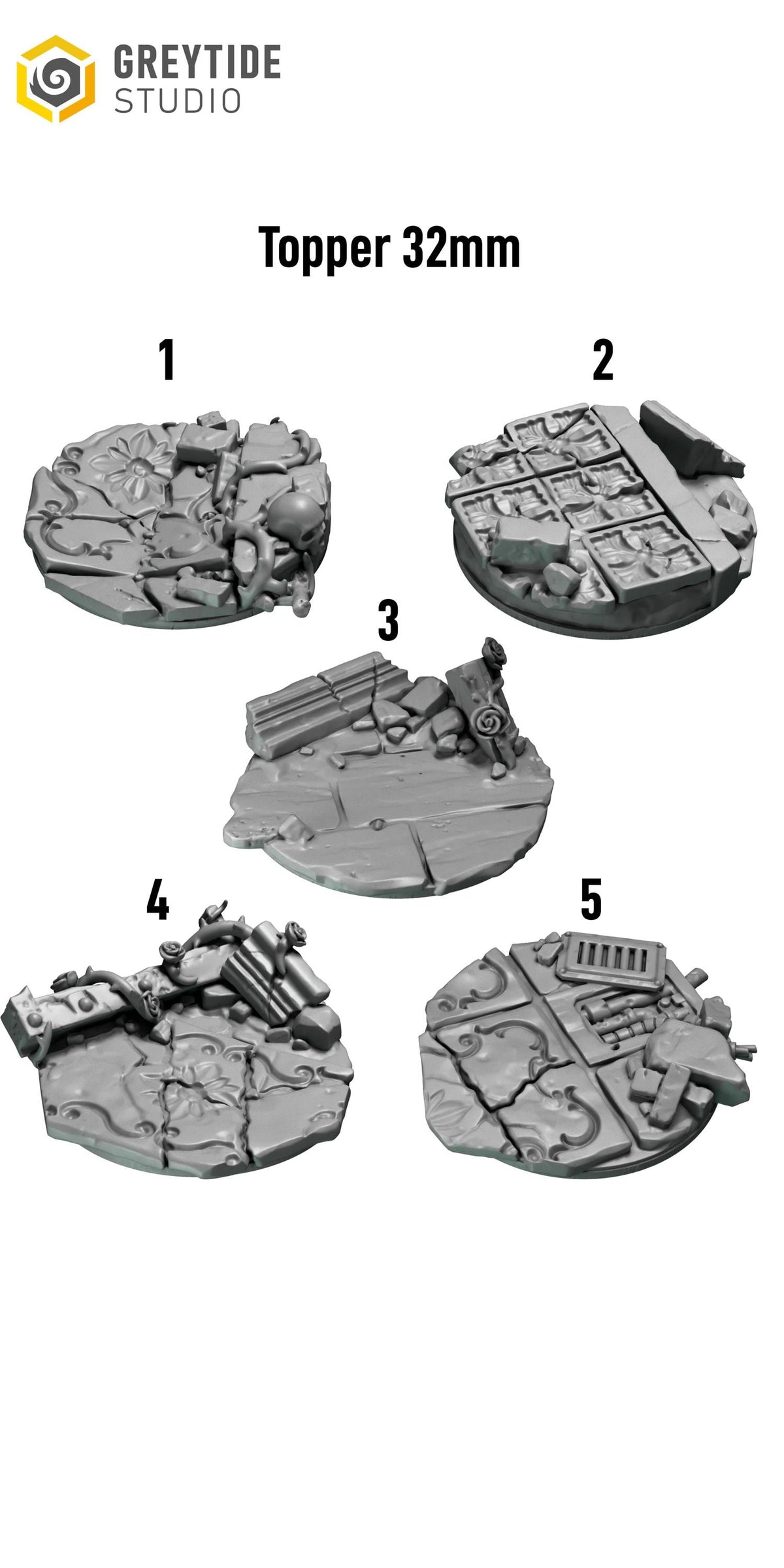 Crimson Lords Basing toppers 32mm – Blood Angels Compatible Bits, GreyTide Studio – 3D printed 16K resin bits – photo 2 of 2