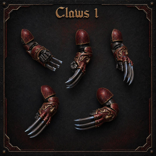 Crimson Lords Claws #1 – Blood Angels Compatible Bits, GreyTide Studio – 3D printed 16K resin bits – main photo