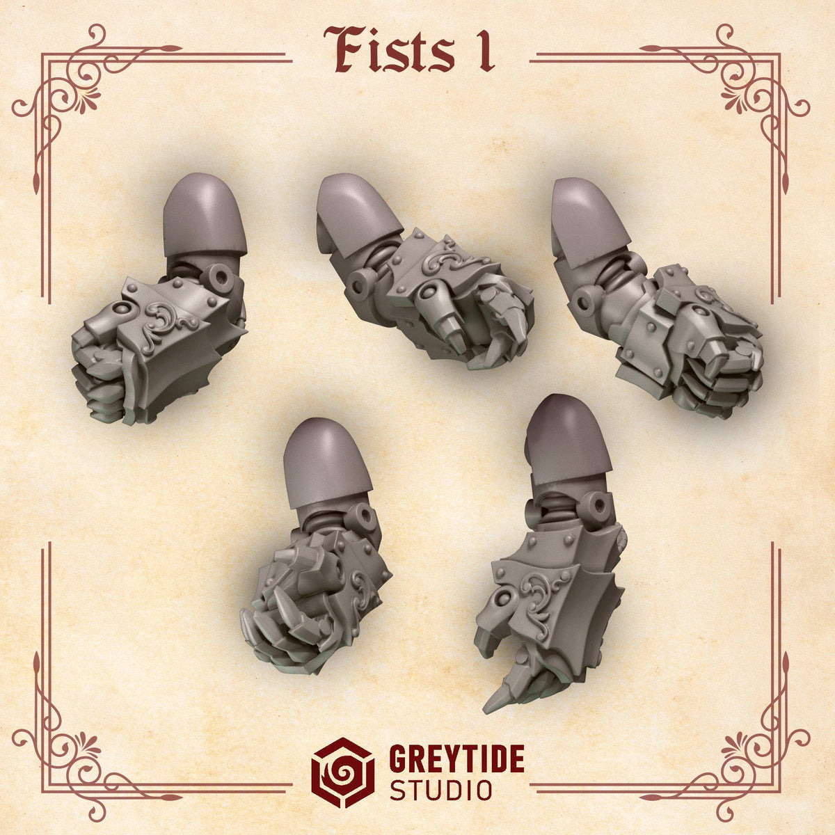 Crimson Lords Power fists #1 – Blood Angels Compatible Bits, GreyTide Studio – 3D printed 16K resin bits – photo 2 of 3