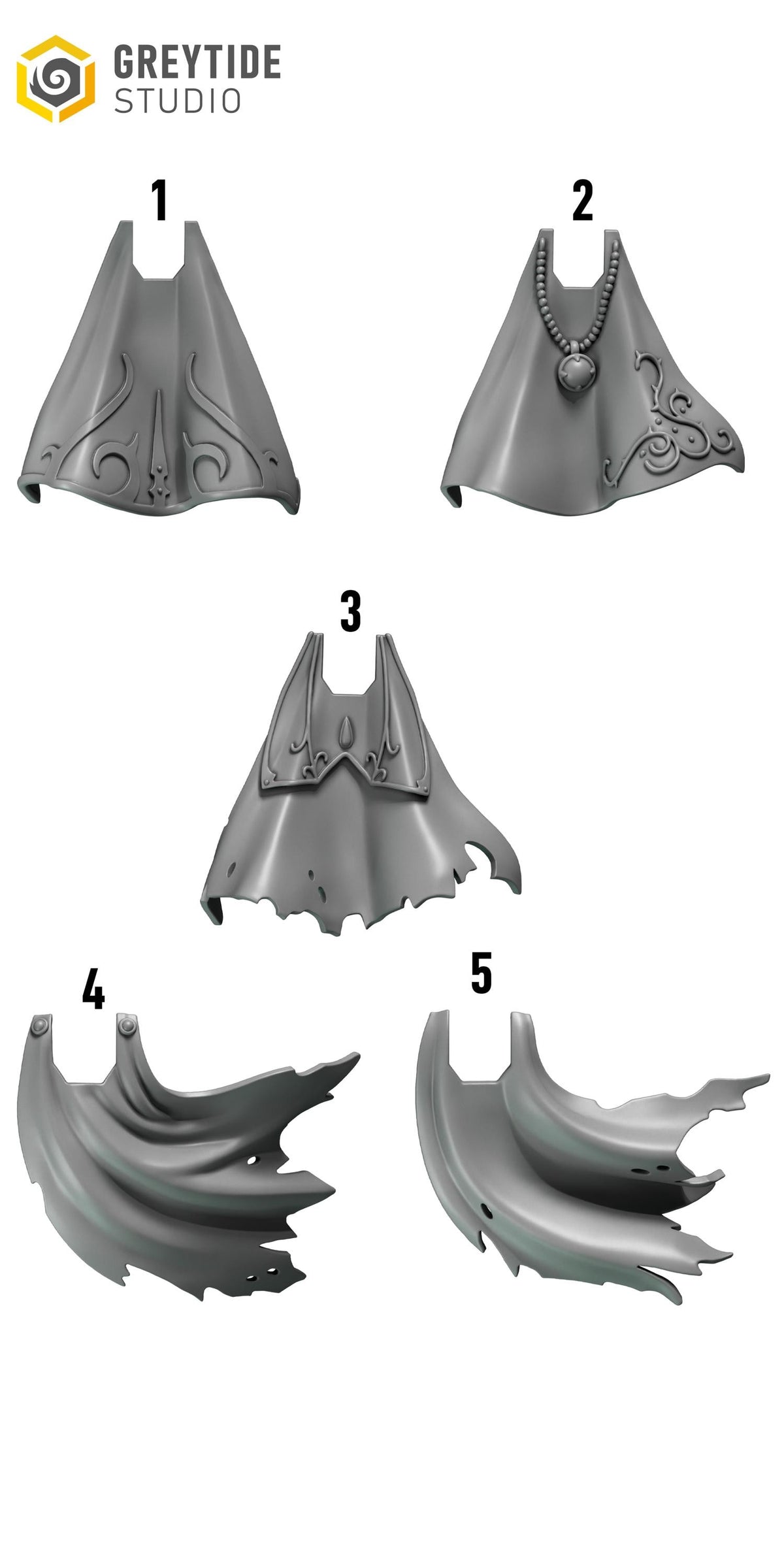 Crimson Lords Capes – Blood Angels Compatible Bits, GreyTide Studio – 3D printed 16K resin bits – photo 2 of 3