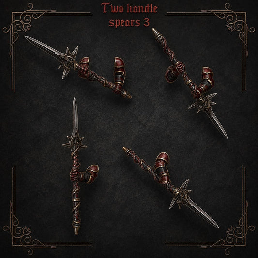 Crimson Lords Two handed spears #3 – Blood Angels Compatible Bits, GreyTide Studio – 3D printed 16K resin bits – main photo