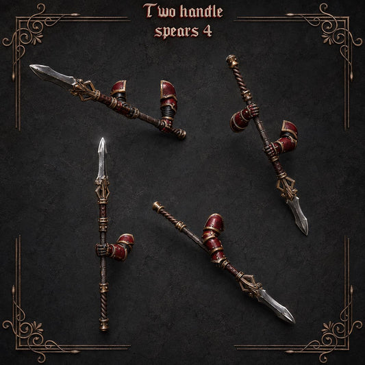 Crimson Lords Two handed spears #4 – Blood Angels Compatible Bits, GreyTide Studio – 3D printed 16K resin bits – main photo