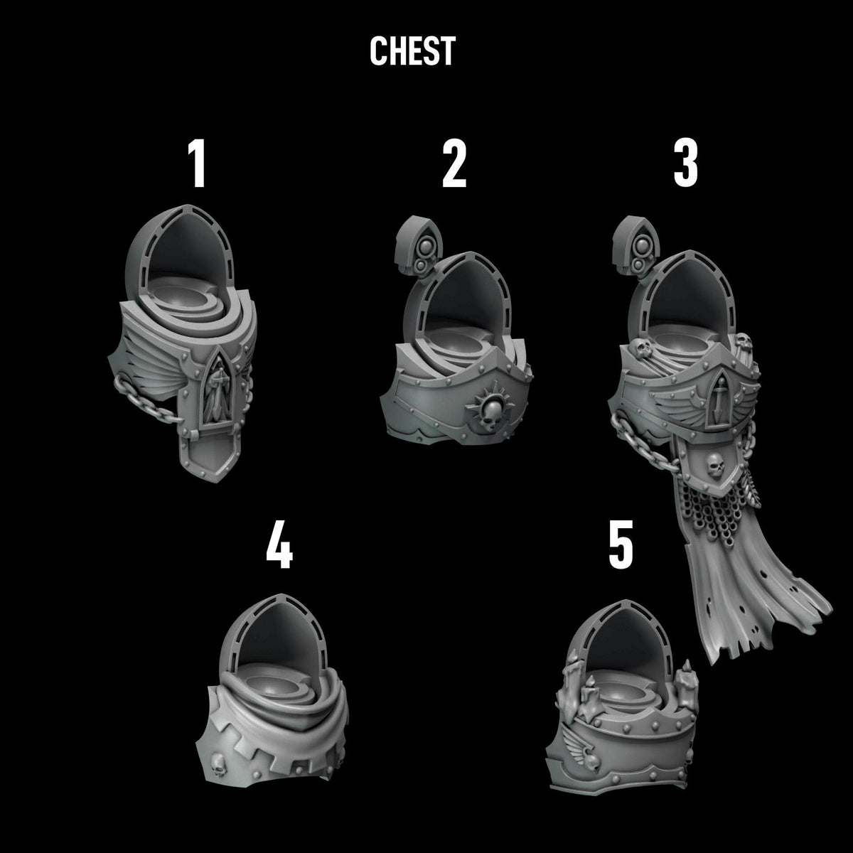 Eternal Pilgrims Termi pack Chests – Dark Angels Compatible Bits, GreyTide Studio – 3D printed 16K resin bits – photo 2 of 2