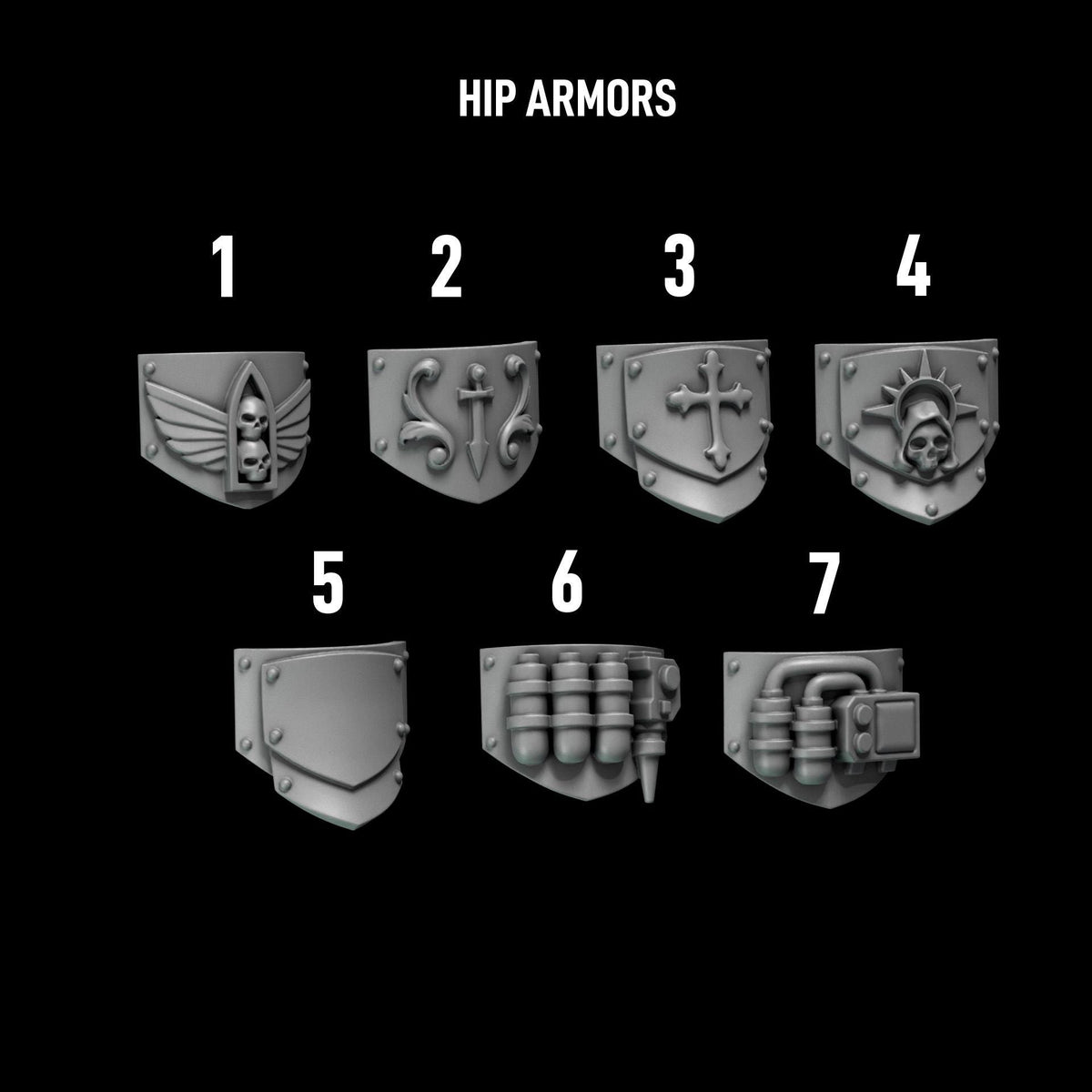Eternal Pilgrims Termi pack Decorations & hip armors – Dark Angels Compatible Bits, GreyTide Studio – photo 2 of 3