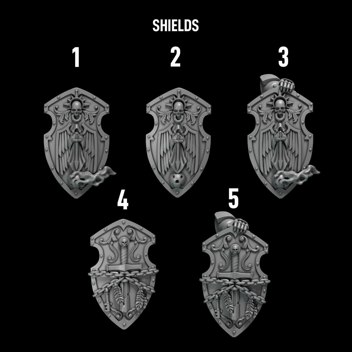 Eternal Pilgrims Termi pack Shields – Dark Angels Compatible Bits, GreyTide Studio – 3D printed 16K resin bits – photo 2 of 2