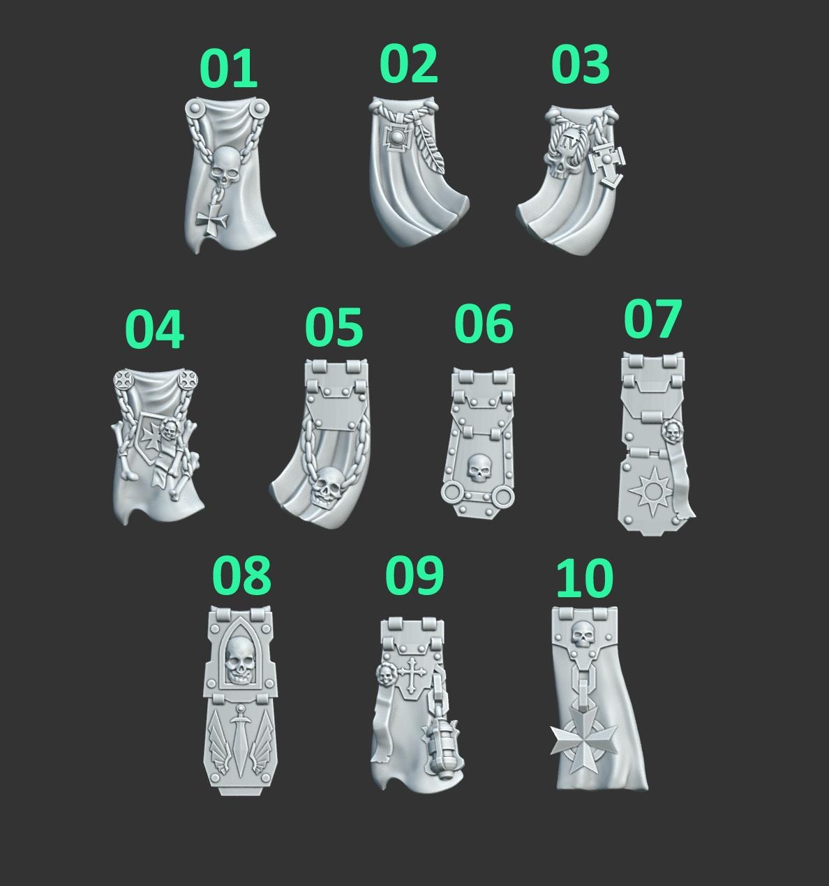 Eternal Pilgrims Loincloths – Dark Angels Compatible Bits, GreyTide Studio – 3D printed 16K resin bits – photo 2 of 2
