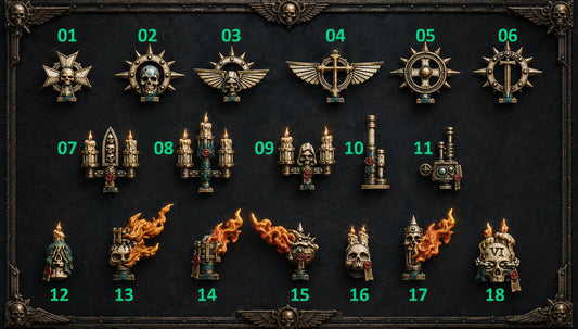 Eternal Pilgrims Backpack accessories – Dark Angels Compatible Bits, GreyTide Studio – 3D printed 16K resin bits – main photo