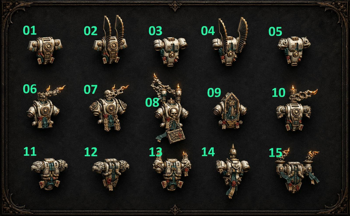 Eternal Pilgrims Backpacks – Dark Angels Compatible Bits, GreyTide Studio – 3D printed 16K resin bits – main photo