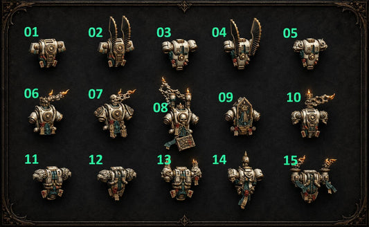 Eternal Pilgrims Backpacks – Dark Angels Compatible Bits, GreyTide Studio – 3D printed 16K resin bits – main photo