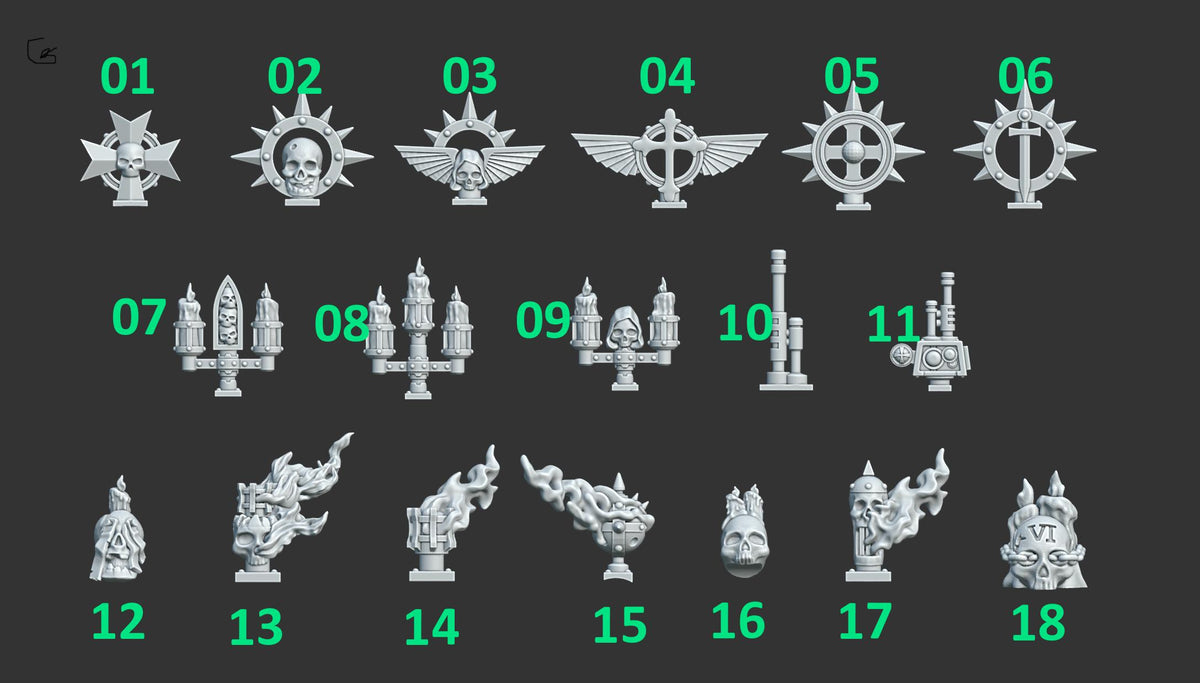 Eternal Pilgrims Backpack accessories – Dark Angels Compatible Bits, GreyTide Studio – 16K resin bits – photo 2 of 2