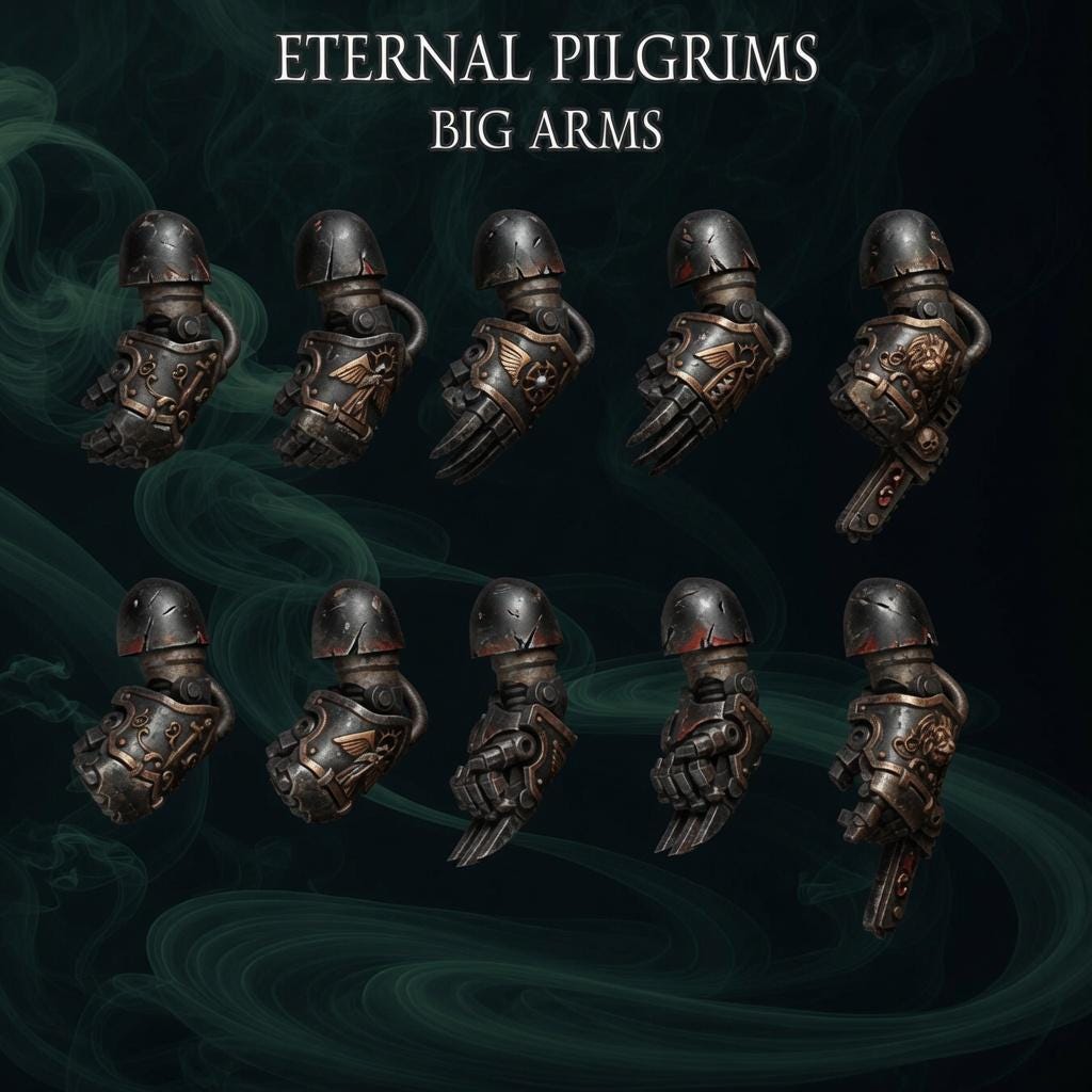 Eternal Pilgrims Termi pack Big arms – Dark Angels Compatible Bits, GreyTide Studio – 3D printed 16K resin bits – main photo