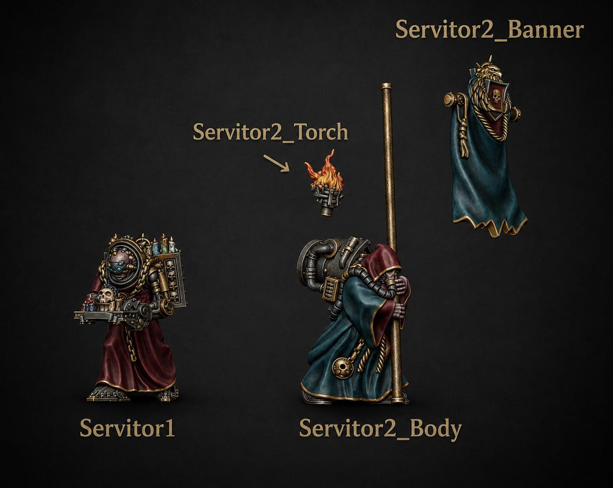 Eternal Pilgrims Servitors – Dark Angels Compatible Bits, GreyTide Studio – 3D printed 16K resin bits – main photo