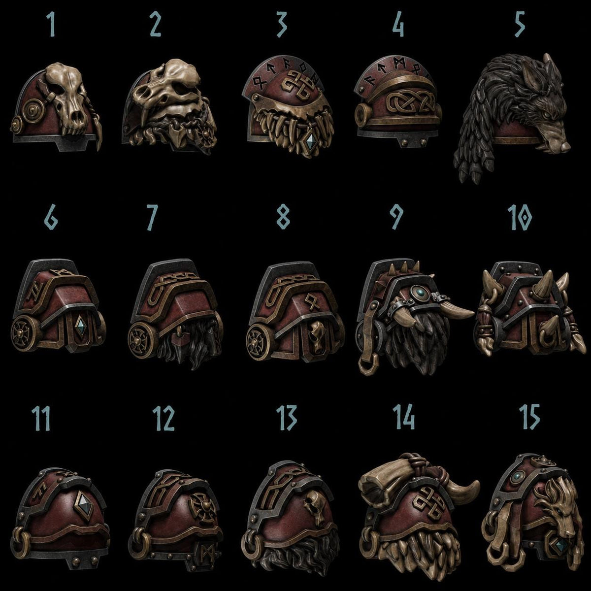 Primal Hounds Big Shoulders – Space Wolves Compatible Bits, GreyTide Studio – 3D printed 16K resin bits – main photo