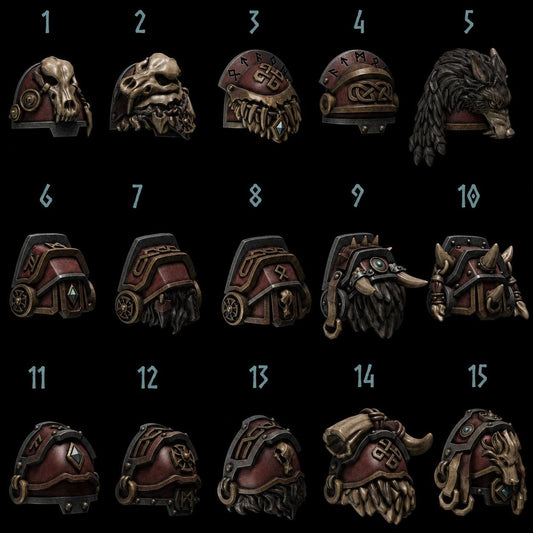 Primal Hounds Big Shoulders – Space Wolves Compatible Bits, GreyTide Studio – 3D printed 16K resin bits – main photo