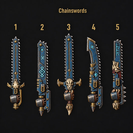 Primal Hounds Chainswords – Space Wolves Compatible Bits, GreyTide Studio – 3D printed 16K resin bits – main photo