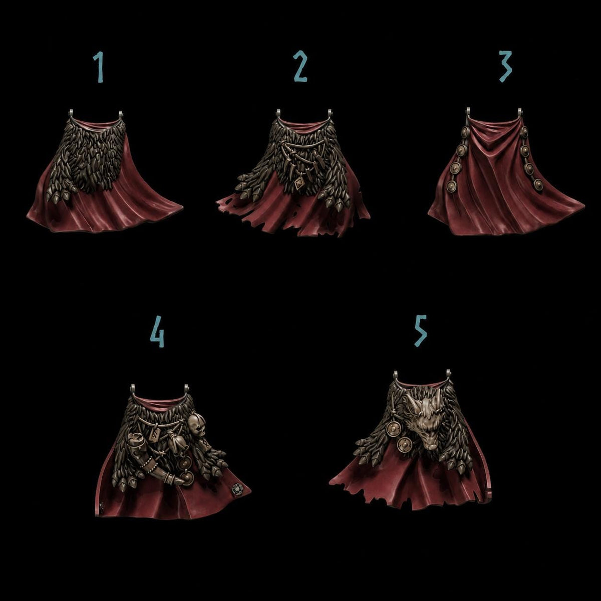 Primal Hounds Cloaks – Space Wolves Compatible Bits, GreyTide Studio – 3D printed 16K resin bits – main photo