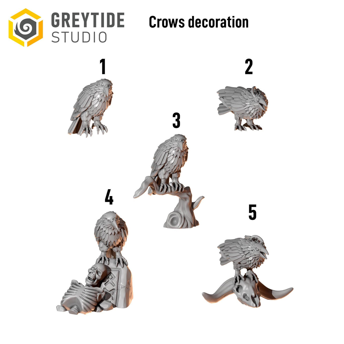 Primal Hounds Crows Decoration – Space Wolves Compatible Bits, GreyTide Studio – 3D printed 16K resin bits – photo 2 of 2