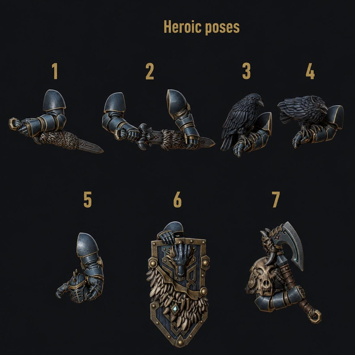 Primal Hounds Heroic Poses – Space Wolves Compatible Bits, GreyTide Studio – 3D printed 16K resin bits – main photo
