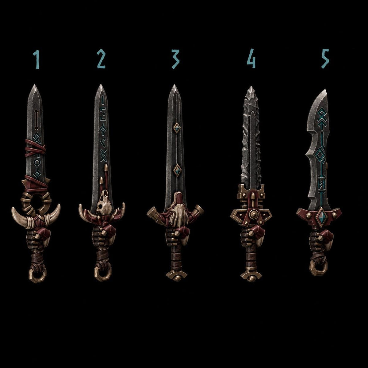 Primal Hounds Swords – Space Wolves Compatible Bits, GreyTide Studio – 3D printed 16K resin bits – main photo