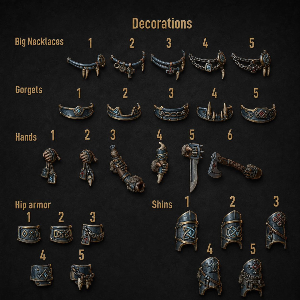 Primal Hounds Gorgets – Space Wolves Compatible Bits, GreyTide Studio – 3D printed 16K resin bits – photo 2 of 2