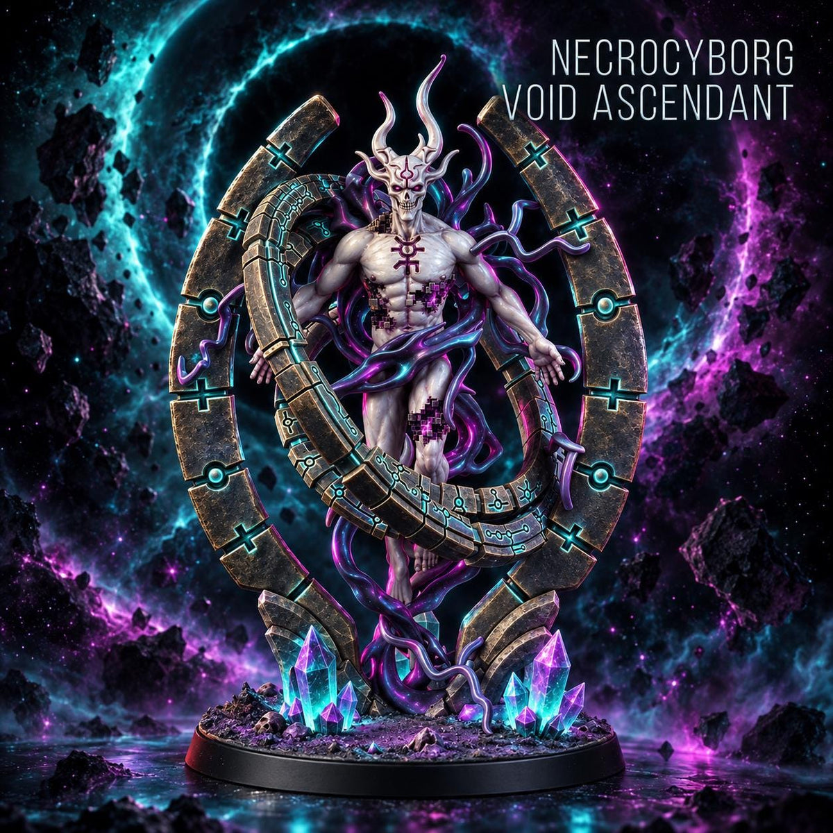 Necrocyborg Void Ascendant – Necrons Proxy, Wargame Exclusive – 3D printed 16K resin miniature – main photo