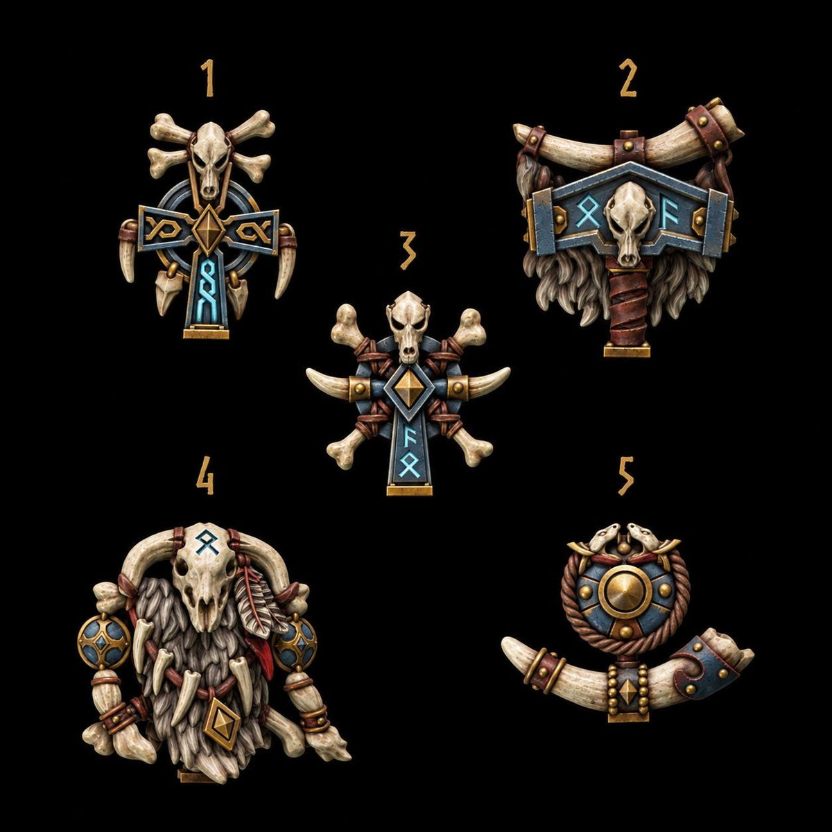 Primal Hounds Decorations – Space Wolves Compatible Bits, GreyTide Studio – 3D printed 16K resin bits – photo 2 of 11
