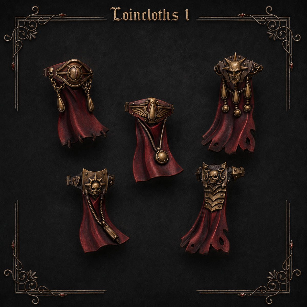 Crimson Lords Loincloths #1 – Blood Angels Compatible Bits